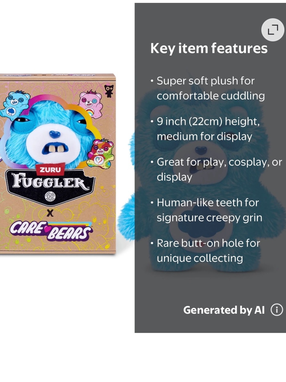 Fuggler x Care Bear Grumpy Bear 9 inch - Picture 7 of 7